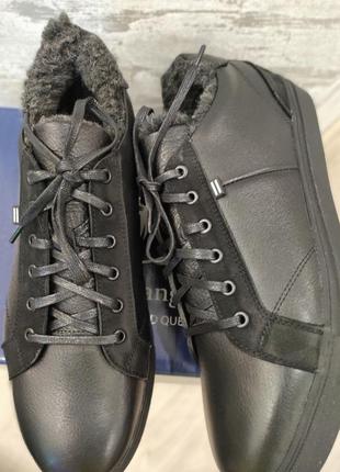 Зимові чорні шкіряні сліпони чоловіче взуття великих розмірів rosso avangard3 фото