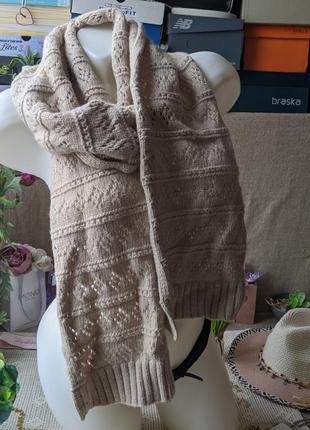 Шерстяной ажурный шарф gap