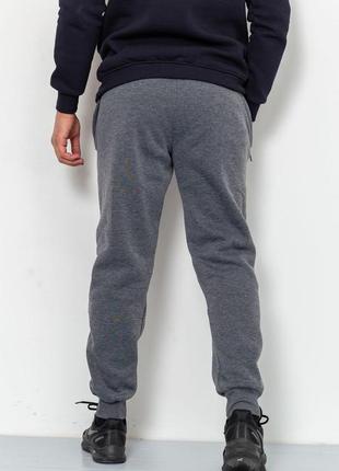 Спорт штаны мужские на флисе цвет темно-серый3 фото