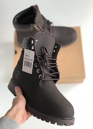 Ботинки timberland brown с мехом