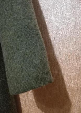 Жакет піджак пальто zara шерсть вовна зелений хаккі на гудзиках подовжений осінь весна7 фото