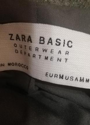 Жакет піджак пальто zara шерсть вовна зелений хаккі на гудзиках подовжений осінь весна3 фото