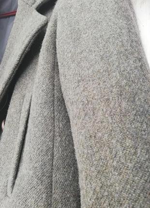Жакет піджак пальто zara шерсть вовна зелений хаккі на гудзиках подовжений осінь весна2 фото
