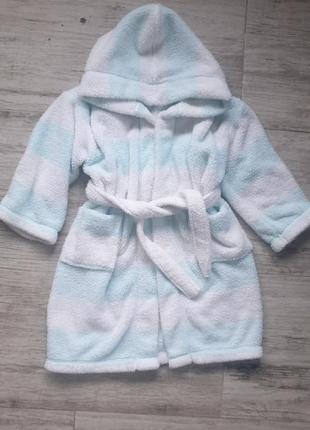 Бірюзовий теплий халат на дівчинку 3-4 роки