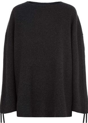 Allsaints s шерстяной вязаный оверсайз свитер серый широкий6 фото