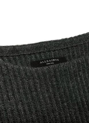Allsaints s шерстяной вязаный оверсайз свитер серый широкий4 фото