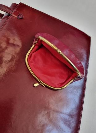 Вінтажна сумка bally, шкіряна сумка ввнтаж, ексклюзивна сумка, сумка з гаманцем,9 фото
