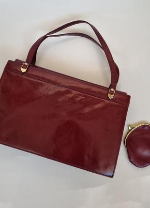 Вінтажна сумка bally, шкіряна сумка ввнтаж, ексклюзивна сумка, сумка з гаманцем,1 фото
