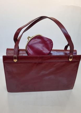 Вінтажна сумка bally, шкіряна сумка ввнтаж, ексклюзивна сумка, сумка з гаманцем,2 фото