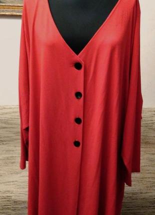 Королевская роскошная красная туника-пиджак  64-68р.5 фото