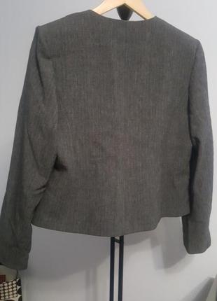 Пиджак классический базовый серий полушерсть пиджак женский  укороченный7 фото