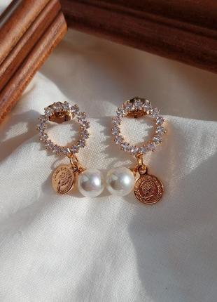 Сережки ксюпінг медзолото позолота