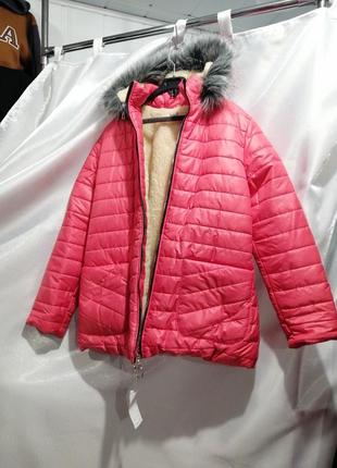 Очень тёплая зимняя куртка на меху овчина размеры батал 56,58 дуже тепла зимова куртка на хутрі овчи1 фото