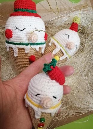 Ялинкові прикраси, новорічні іграшки ручної роботи, сніговик на ялинку3 фото