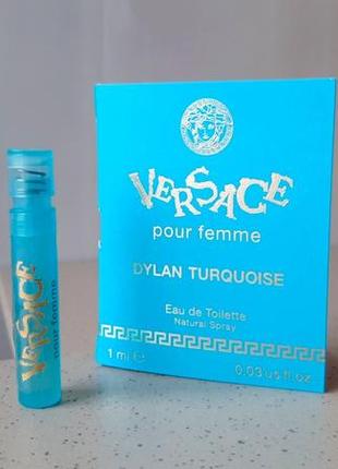 Versace dylan turquoise pour femme💥оригінал мініатюра пробник mini spray 1 мл книжка