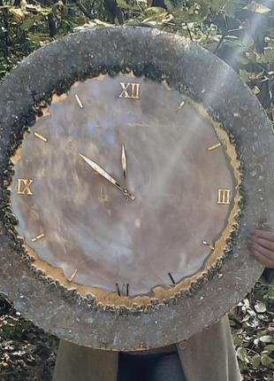 Часы с епоксидной смоли. годинник настінний 70 см діаметру3 фото
