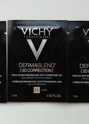 Матирующий тональный крем 3d коррекции vichy dermablend 3d correction №25