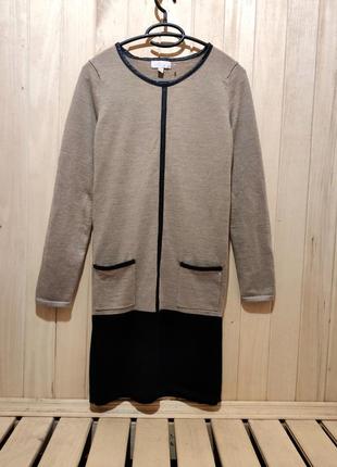 Gharani strok стильное комбинированное платье из 100% шерсти мериноса