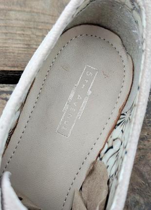 Замшевые женские нюдовые туфли броги оксфорды 38-38,5 размер 5th avenue 🇬🇧