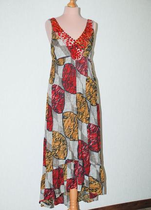 Платье сарафан длинный с удлиненной спинкой  с рюшами   с рющью5 фото