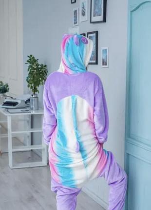 Кигуруми пижама для взрослих и детей "панда радуга пастель"2 фото