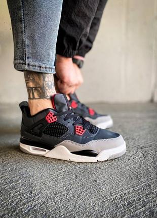 Женские высокие кожаные кроссовки nike air jordan 4 retro 'infrared'#найк