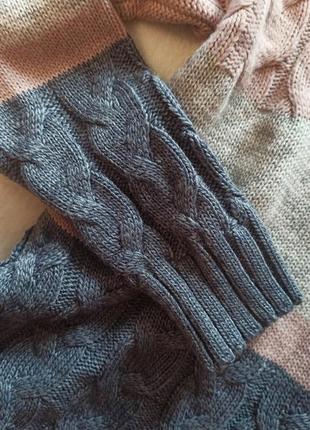 Теплый свитер косичка градиент 4