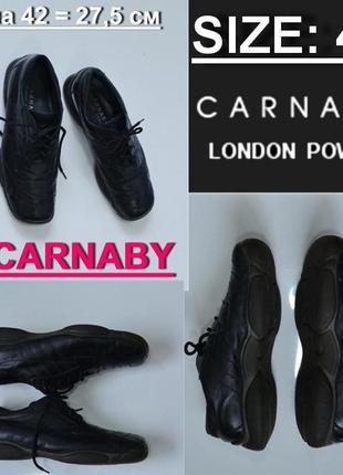 Класичні шкіряні чорні туфлі-кросівки carnaby1 фото