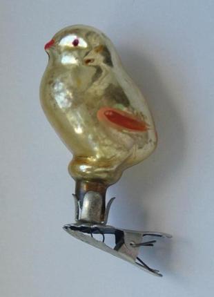 Ялинкова іграшка курча елочная игрушка цыпленок 50-ті роки