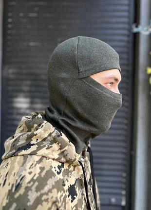 Балаклава военная армейская трикотаж и флис серо-оливковый