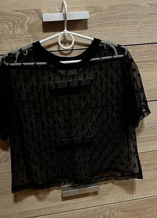 Прозора блуза , блузка в горох , футболка від terranova