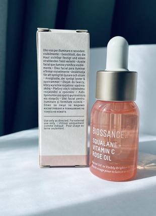 Масло для лица с витамином с biossance squalane + vitamin c rose oil3 фото