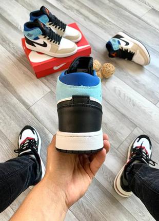 Nike air jordan retro 1 white-blue 5