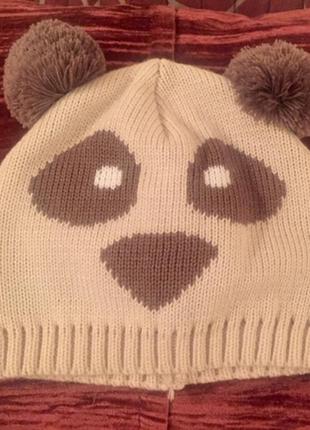 Шапка панда с ушками
