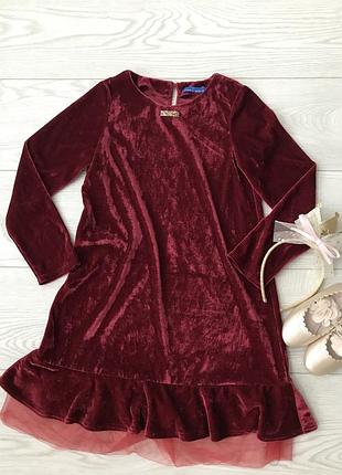 🛍стильне вельветове платтячко на дівчинку з довгим рукавчиком