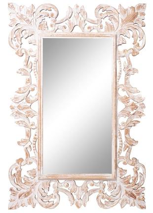 Зеркало настенное прямоугольное в деревянной резной раме 120см*80см1 фото