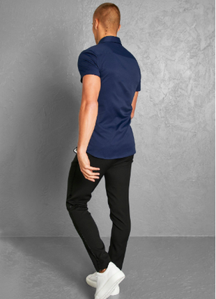 Чоловіча рубашка з коротким рукавом boohooman, розмір xl, темно синій3 фото