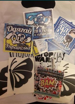 Набір брендових фірмових наклейок streetwear / наклейки