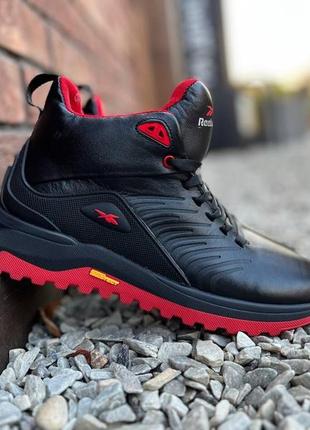 Зимові шкіряні теплі кросівки reebok distancias pro-tect
