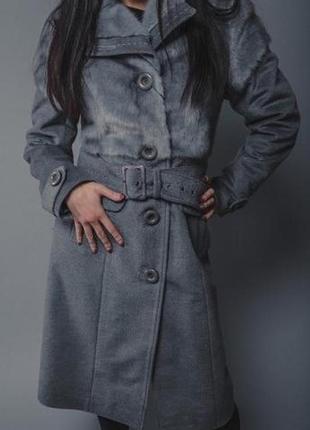 Пальто на ватине двухборное,зима из искусственного меха норки 42-442 фото