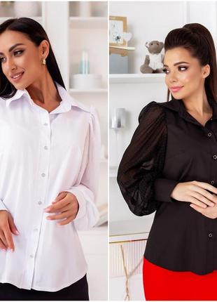 Жіноча блуза сорочка супер-софт довгий рукав розміри норма м батал