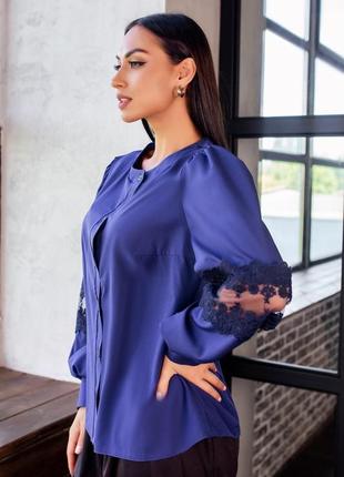 Женская блуза рубашка супер-софт длинный рукав размеры норма и батал3 фото