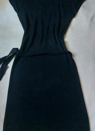 Новое приталенное трикотажное черное платье an'ge размер xs-s франция2 фото
