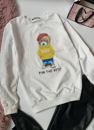 Коттоновий світшот з ведмедиком