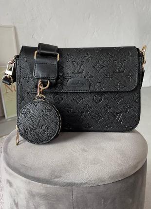 Жіноча чорна сумка multi pochette black