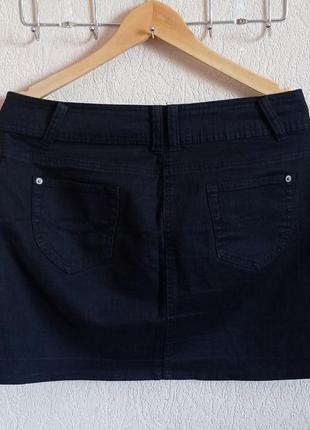 Чорна джинсова міні юбка4 фото