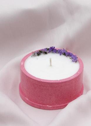 Свеча кашпо розовое, свеча в подарок ручной работы, декоративная свеча для романтики топ5 фото