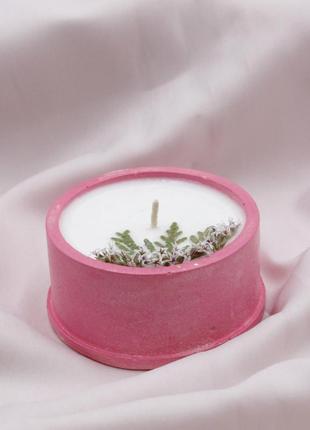 Свеча кашпо розовое, свеча в подарок ручной работы, декоративная свеча для романтики топ3 фото