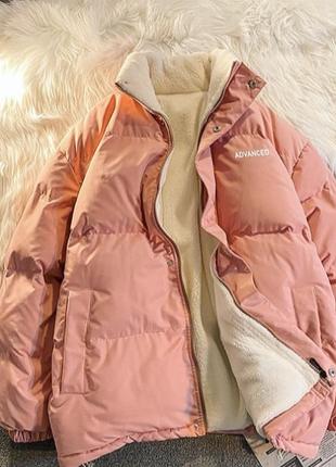 Рожева зимова молодіжна куртка