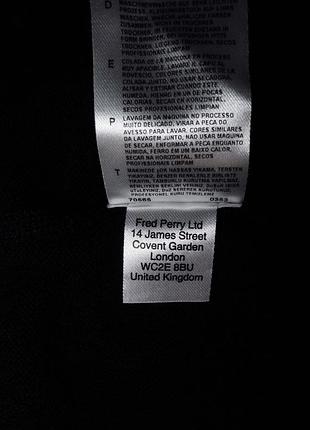 Мужская кофта теплая шерстяная шерсть мериноса черная fred perry m